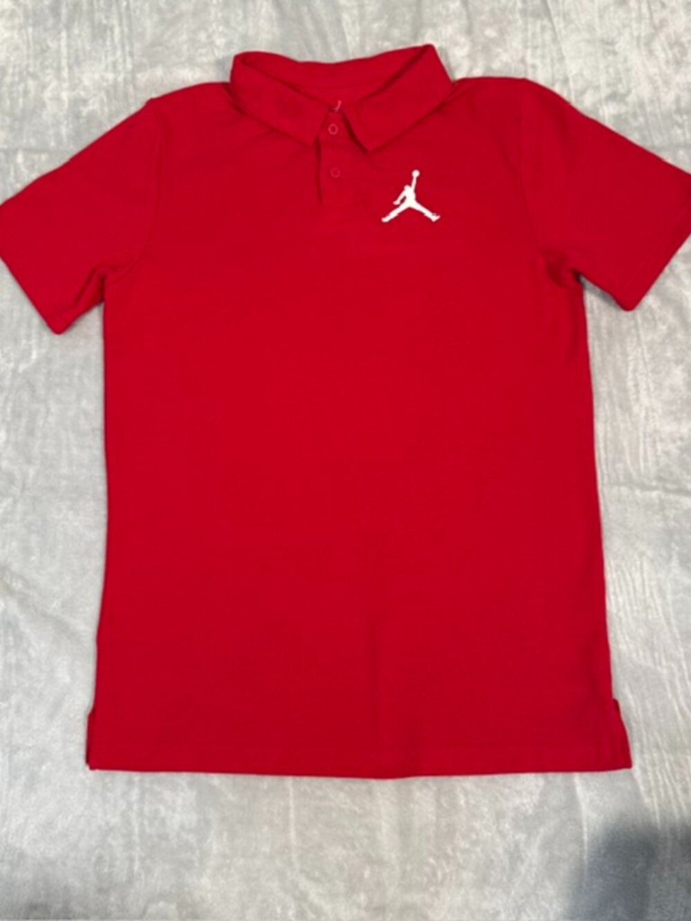 Jordan Boys Red Polo Shirt White Jumpman Logo Short Sleeve 13-15 Years